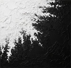 Monolithic Fracture In White Impasto Amidst A Primordial Black Void — Christian Noiret