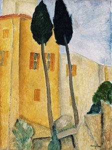 Zypressen Und Häuser — Amedeo Modigliani