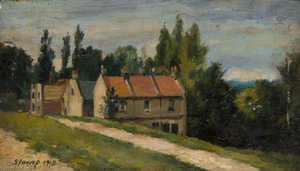 Cottages Near The 'bull And Bush', July — Ernest Stamp