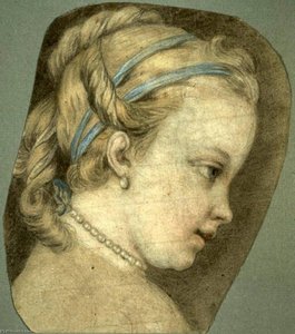Head Of A Young Girl Facing To The Right — Charles-andré Van Loo