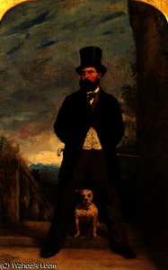 Self-portrait With His Dog, Madame Sacchi — Samuel Bough
