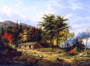 Clearing Land Near The St. Maurice River — Cornelius David Krieghoff