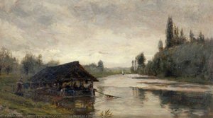 Washing Barge On A Normandy River — Alfred Fitzwalter Grace