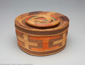 Rattle-top Lidded Basket — Tlingit
