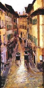 A Florence Street In The Rain. — Konstantin Alexeievitch Korovin