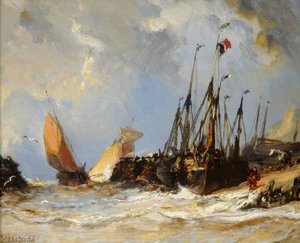 Pêcheurs Sur Une Plage — Eugène Isabey