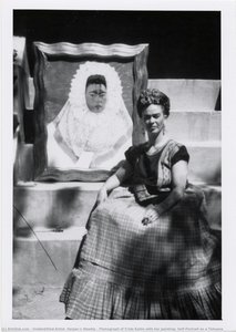 Photograph Of Frida Kahlo With Her Painting, Self-portrait As A Tehuana — Unidentified Artist, Harper's Weekly