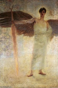Edward Von Angel With The Flaming Sword — Franz Ritter Von Stuck