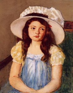Françoise Mit Einem Großen Weißen Hut — Mary Stevenson Cassatt
