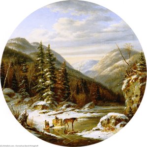 Early Winter On The St. Anne's, Below Quebec — Cornelius David Krieghoff