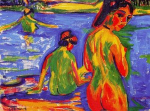 Niñas Que Se Bañan En El Lago — Ernst Ludwig Kirchner