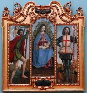 Madonna And Child, St. Christopher And St. George — Ambrogio Da Fossano (ambrogio Bergognone)