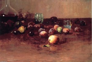 Plums, Waterglass And Peaches — Guy Orlando Rose