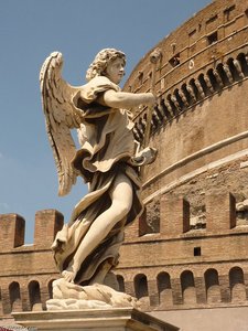 Angel On St.angel Bridge In Rome Near St.angel Castle — Antonio Giorgetti