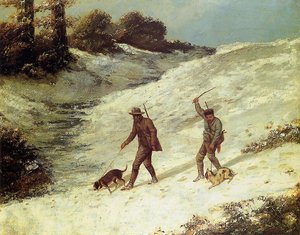 Poachers In The Snow — Gustave Courbet