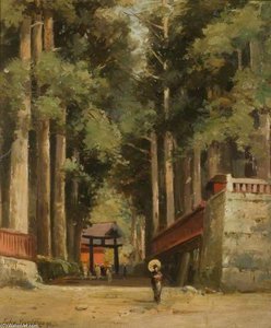 Avenue Of Cryptomeria Leading To The Temple Of Fiaharajinshu, Nikko, Japan — John Varley Ii (der Jüngere)