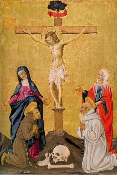 Christ crucifié entre les saintes vierges Marie-Madeleine