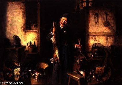Kitchen Interior with a Man Holding