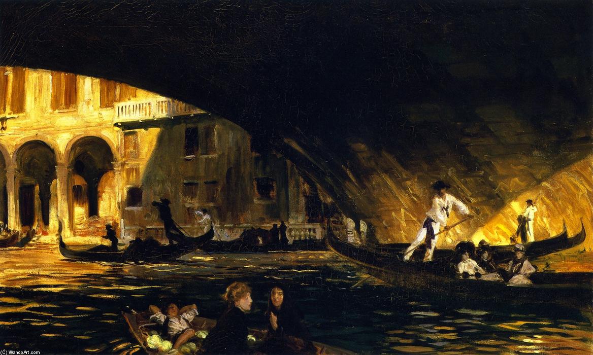The Rialto, Venice — John Singer Sargent, Oil On Canvas, Impressionism