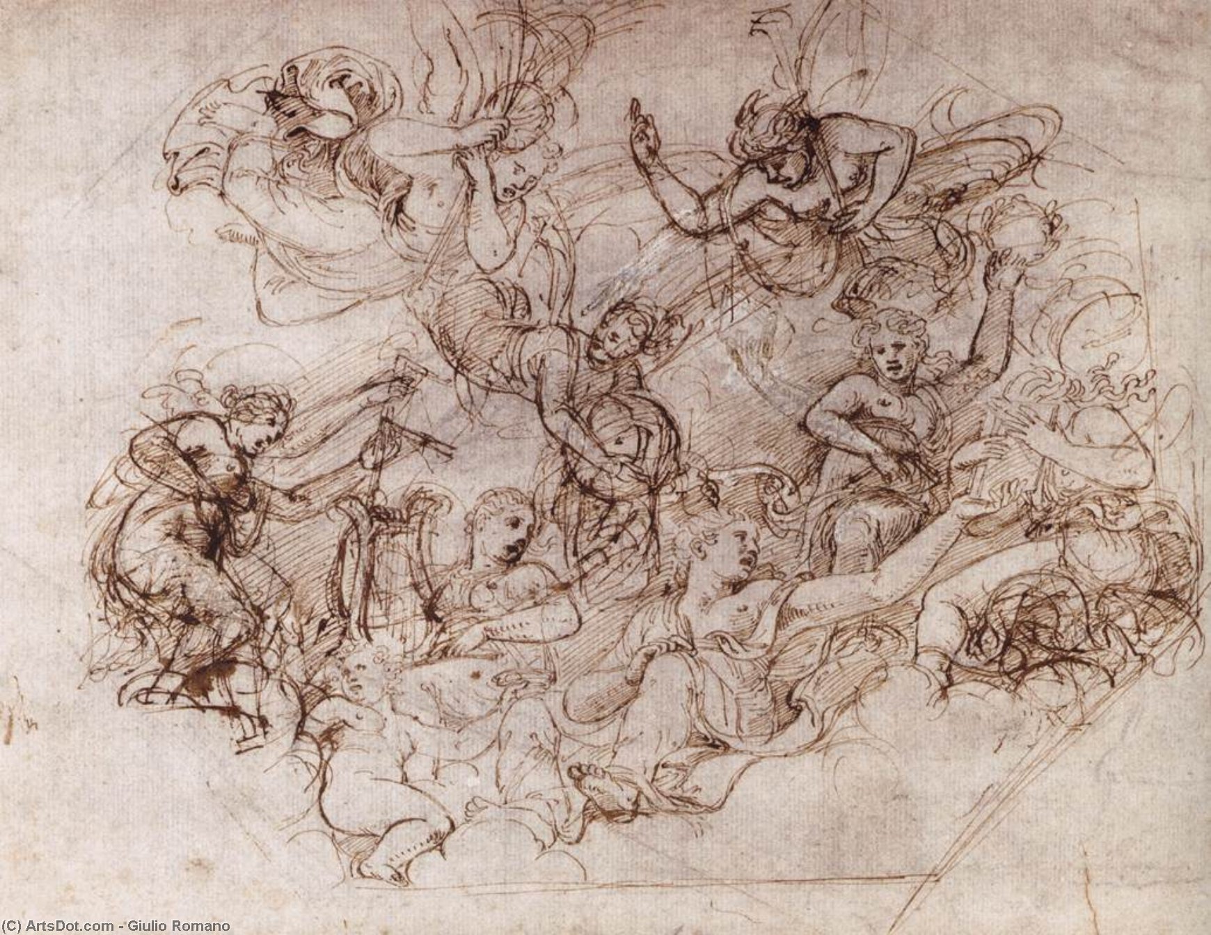 Allegory Of The Virtues Of Federico Ii Gonzaga — Giulio Romano, Fresco, Mannerism
