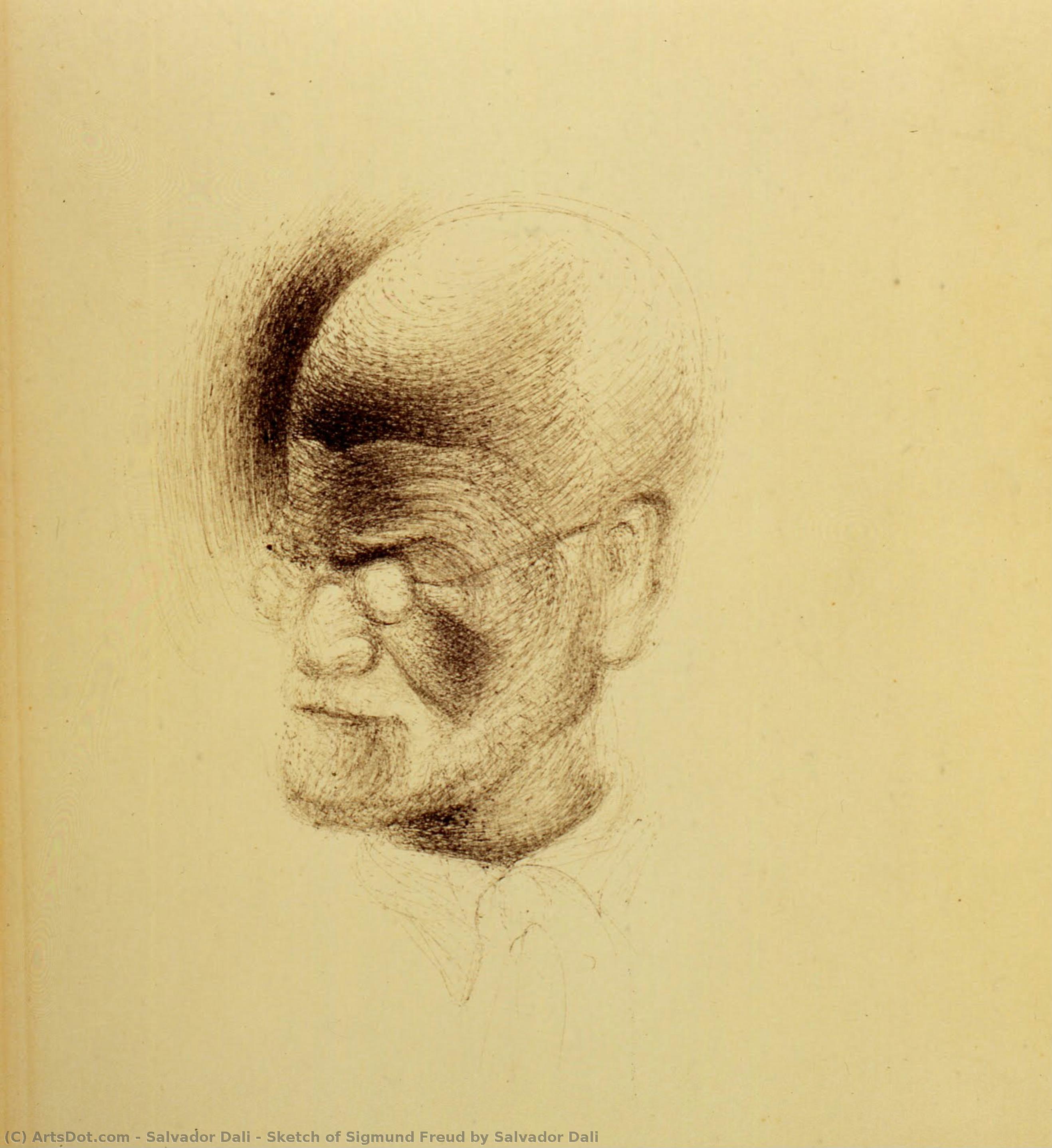 Sketch of Sigmund Freud by Salvador Dalí