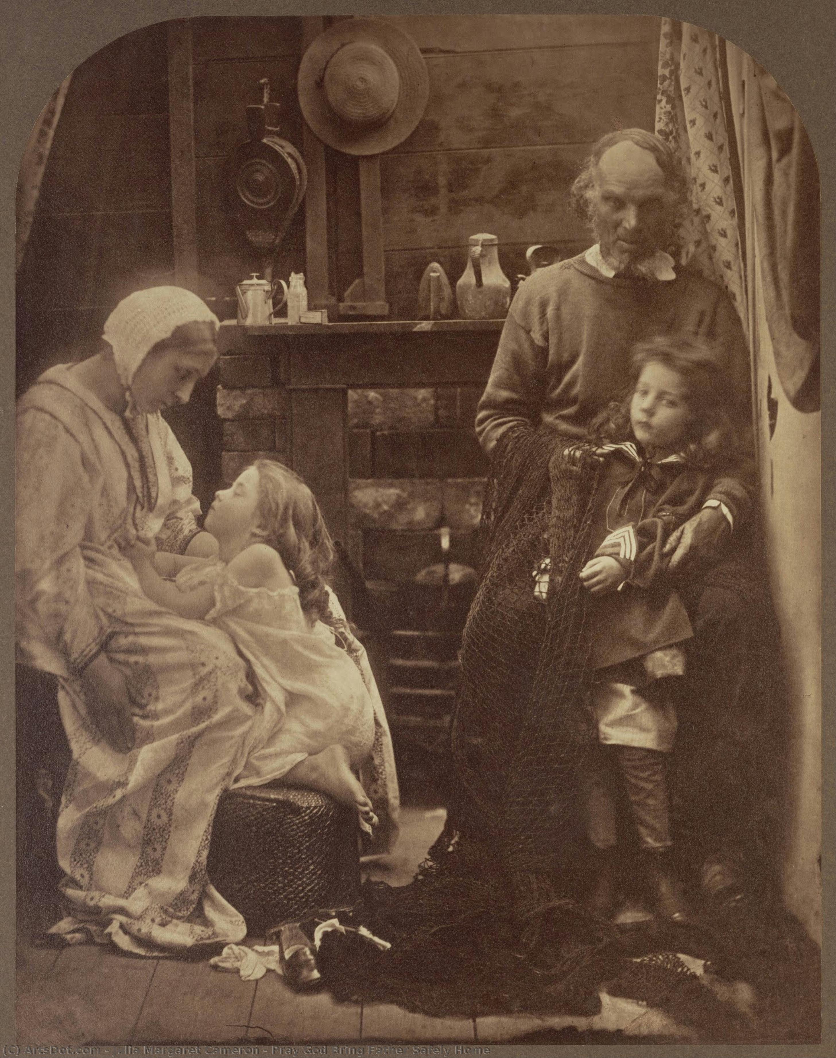 Pray God Bring Father Safely Home — Julia Margaret Cameron, Acrylic On Canvas, Pre-raphaelite Romanticism