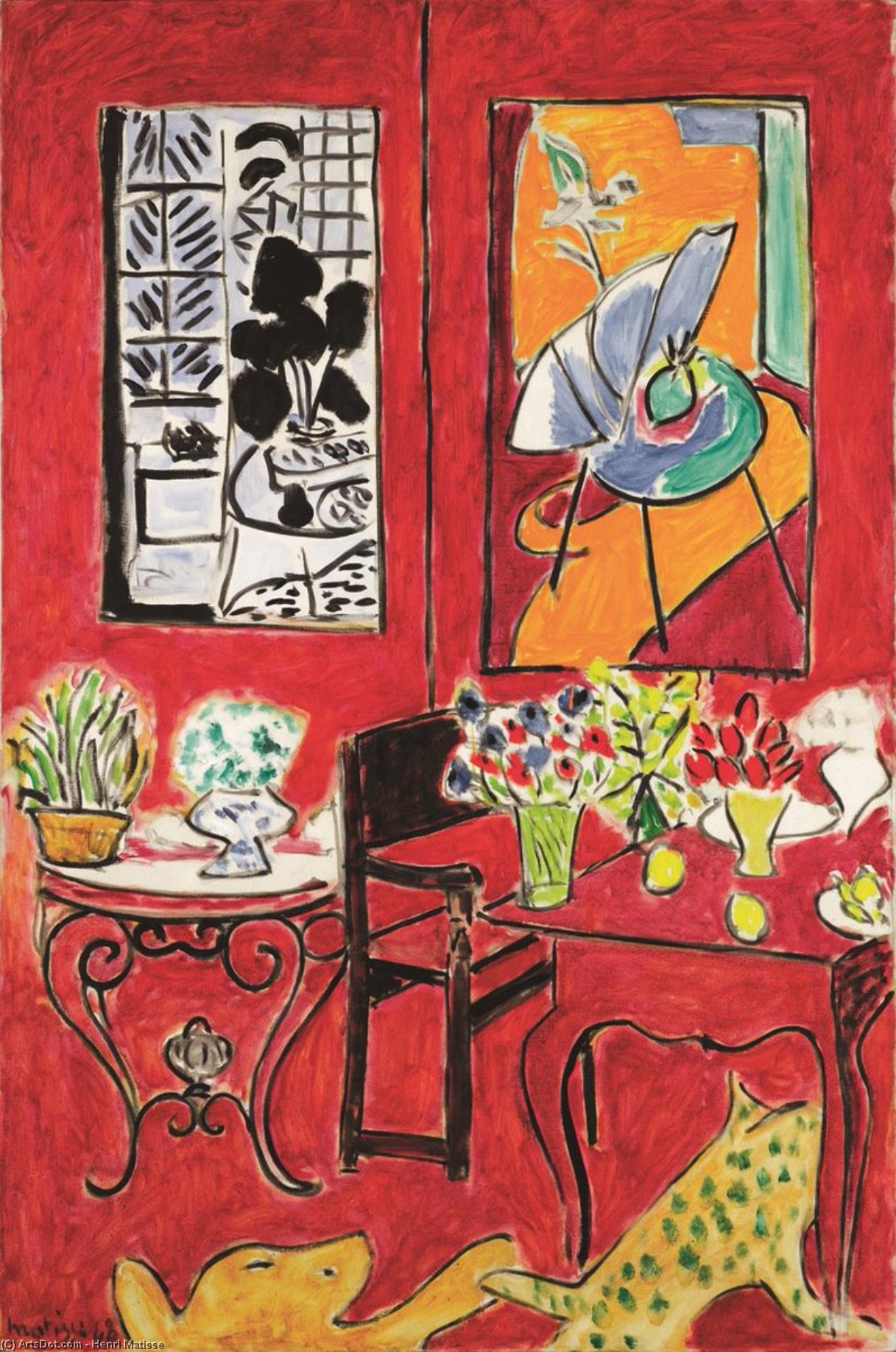 Großer roter Innenraum Öl auf Leinwand Paris, Musée national d'Art Moderne