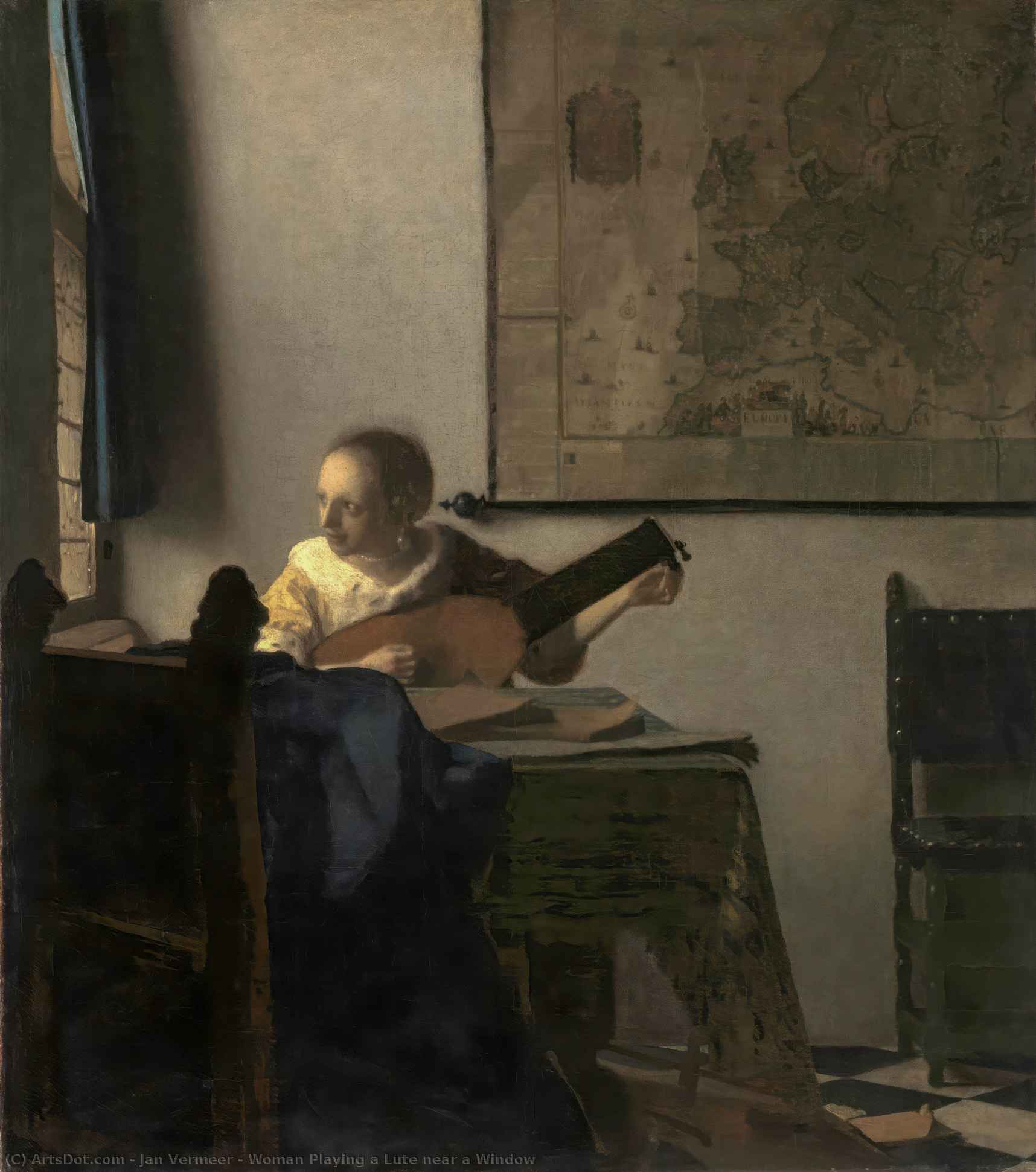 Woman with a Lute near a Window