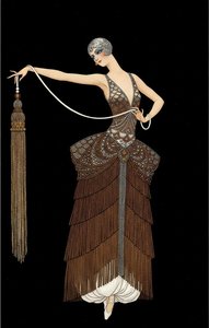 Silhouette Dorata Con Arco D'argento Intrecciato E Frangia Di Bronzo