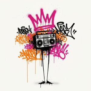 Rhythmic Resonance in Magenta: A Spontaneous Urban Symphony of Fluid Street Art