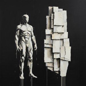 Fragmented Monolith: A Singular Study Of Solitude And Sculptural Shadow — Laurent Fabre