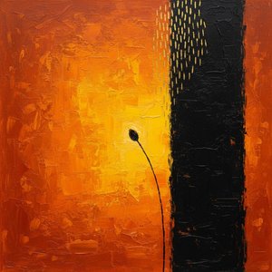 Monolithic Silence Amidst the Glowing Amber of a Solitary Organic Ascent
