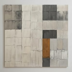 Frammenti Monolitici Di Ocra E Cenere In Una Disposizione Geometrica Meditativa