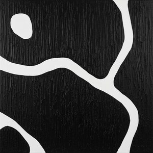 Monolithic Echoes Of White Ribbons Amidst A Textured Midnight Void — Laurent Vionnet