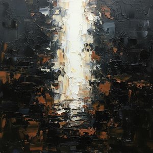 Monolito Di Ombre: Una Singolare Luce Frammentata In Profondo Rilievo Impasto