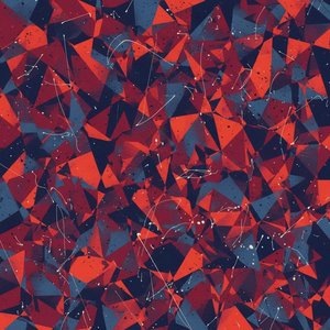 Fragmented Crimson Echoes Within A Crystalline Mosaic Of Midnight Blue And Silver Filaments — Laurent Fabre