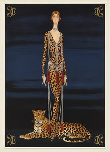 Leopard Und Perlenstränge Inmitten Von Mitternachtsblau