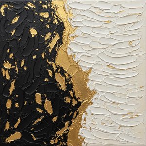 Equilibrio Fragmentado: Un Estudio Monolítico De Sombra Dorada Y Textura Radiante