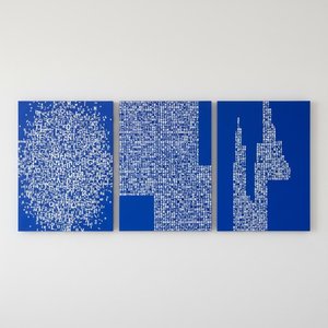 Triptych Echoes of Digital Syntax: A Study in Structured Blue Overload