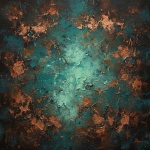 Radianza Celeste In Ciano E Bronzo: Uno Studio Monumentale Dell'espansione Organica