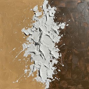 Eterična Konvergencija Oker I Umbra U Skulpturalnom Fragmentu Belog Impasta — David Moreau