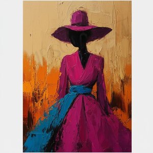 Silhouette Effimera In Magenta E Ciano: Uno Studio Monumentale Dell'impasto Espressivo