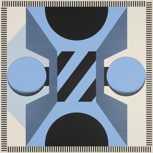 Celestial Symmetry in Periwinkle: A Monumental Study of Geometric Equilibrium and Serenity