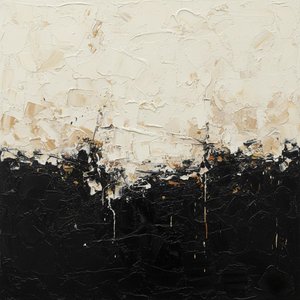 Fragmentierter Horizont: Eine Monumentale Studie Von Obsidian-schatten Und Elfenbein-äther