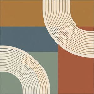 Convergenza Eterea Di Toni Terrosi In Un Orbitale Geometrico Monumentale