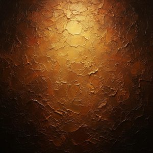 Strahlende Glut Im Schatten: Eine Monolithische Studie Aus Goldenem Licht Und Taktiler Chaos