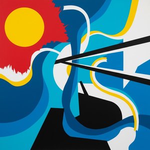 Celestial Convergence of Fluid Azure Waves and Geometric Solar Radiance