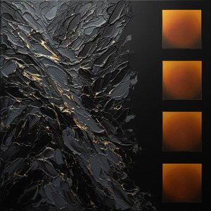 Ätherische Glut Inmitten Der Turbulenten Schatten Eines Vergoldeten Monolithen