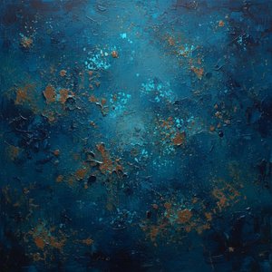 Risonanza Celeste In Blu Di Prussia Con Rame Radiante E Nucleo Ciano Etereo