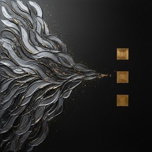 Obsidian-fluss Mit Vergoldeten Fragmenten: Eine Monumentale Studie In Silber Und Gold